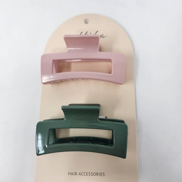 Ettika Claw Clips Hair Accessories Set of 2 New in Package Light Pink Green - Picture 1 of 5